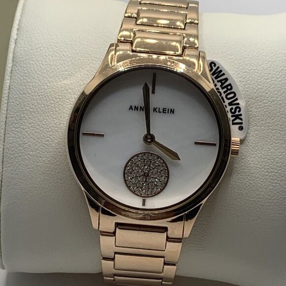Anne Klein 3674RGST Womens Rose Gold Analog Dial Quartz Genuine Wrist Watch Ga29 - Picture 2 of 10